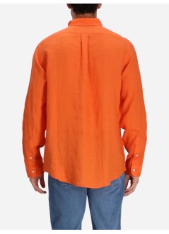polo ralph lauren camiseria hombre cubdppcs-long sleeve-sport shirt - 710966294002 kona orange