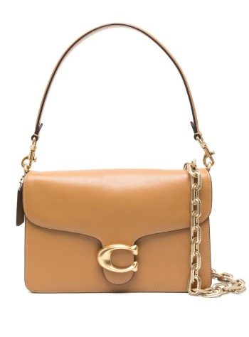Soft Grain Leather Chain Tabby Shoulder Bag With Chain