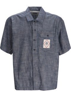 c.p.company camiseria hombre chambray short sleeve shirt - 18cmsh151a110065w d17
