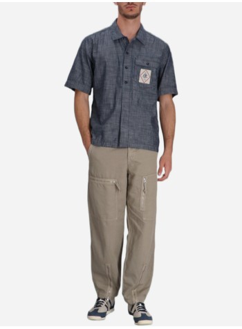 c.p.company shirt manchambray short sleeve shirt - 18cmsh151a110065w d17 2