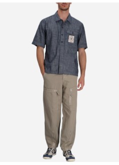 c.p.company camiseria hombre chambray short sleeve shirt - 18cmsh151a110065w d17