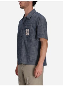 c.p.company camiseria hombre chambray short sleeve shirt - 18cmsh151a110065w d17