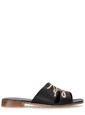 karl lagerfeld sandal womanpetalo whipstitch slide - kl80772 000