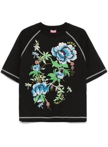 kenzo t-shirt womankenzo peonies raglan t shirt - ff52ts1624sg 99j