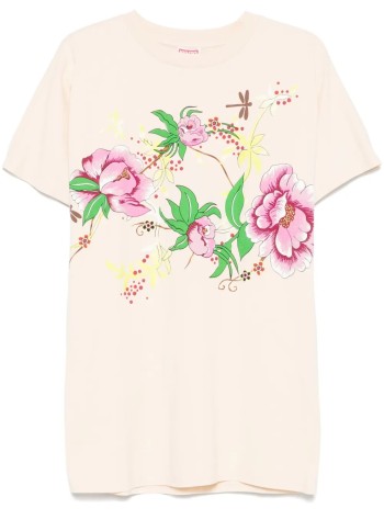 kenzo t-shirt womankenzo peonies kimono sleeves t shirt dress - ff52ro7934sg 07