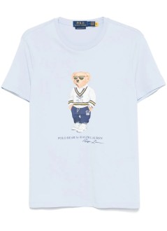 polo ralph lauren t-shirt mansscncmslm1-short sleeve-t-shirt - 710973137001 sp25 crnflr blu hrtg icns bear