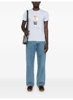 polo ralph lauren t-shirt mansscncmslm1-short sleeve-t-shirt - 710973137001 sp25 crnflr blu hrtg icns bear