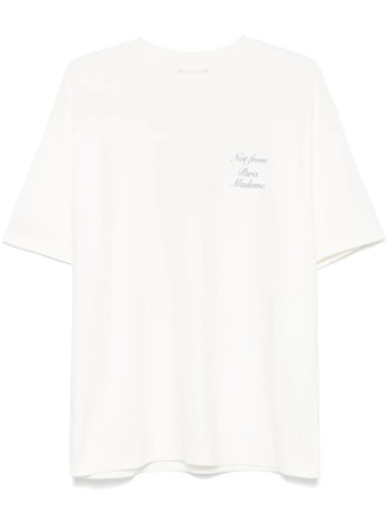 drôle de monsieur t-shirt manle t-shirt slogan cursive - gts209co002ow off white