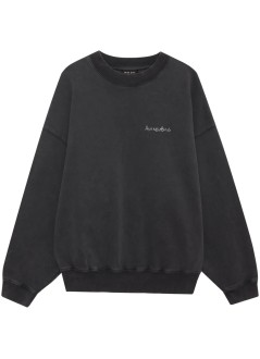 anine bing sudadera mujer jaci sweatshirt lyrics - a0810904wbl1 washed black