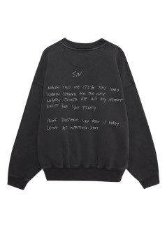 anine bing sudadera mujer jaci sweatshirt lyrics - a0810904wbl1 washed black