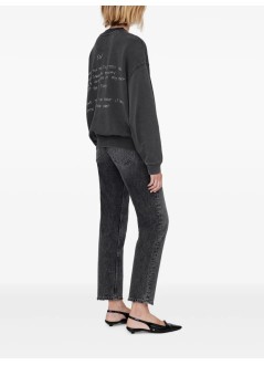 anine bing sudadera mujer jaci sweatshirt lyrics - a0810904wbl1 washed black