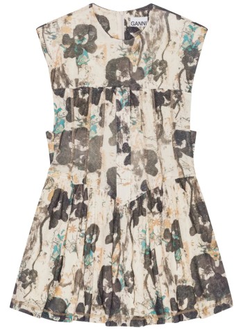 Printed Marl Mesh Corset Mini Dress