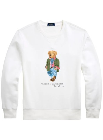 polo ralph lauren sudadera hombre lscnm4-long sleeve-sweatshirt - 710953718004 cr24 white explorer bear