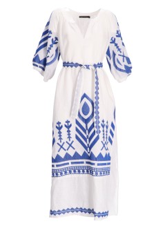 greek archaic kori dress womandress long feather chevron belt ss - s25k230654 1301