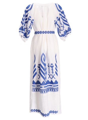 greek archaic kori vestido mujer dress long feather chevron belt ss - s25k230654 1301 2