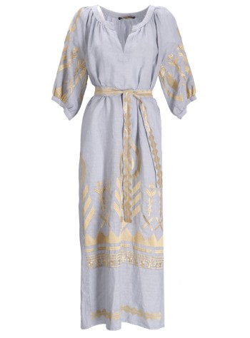Dress Long Feather Chevron Belt Ss
