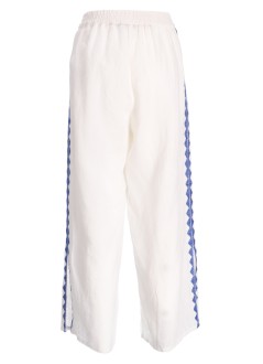 greek archaic kori pantalon mujer pants feather elasticated waist side slit - s25k210584 1105