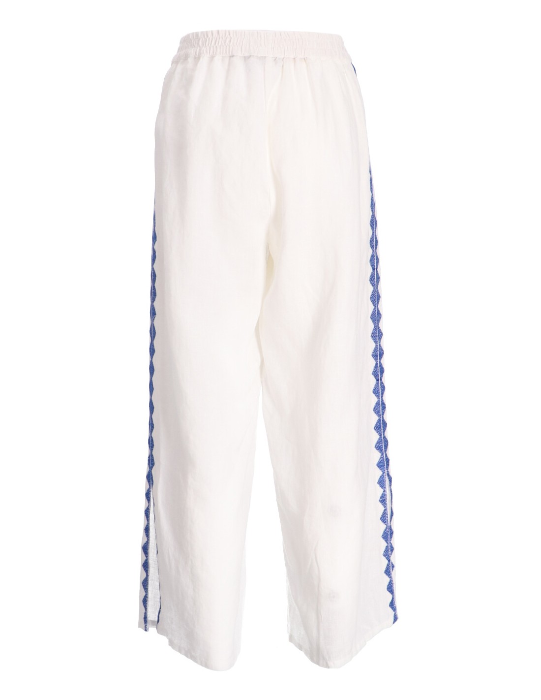greek archaic kori pantalon mujer pants feather elasticated waist side ...