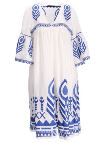 Dress Midi Feather Bell Sleeve