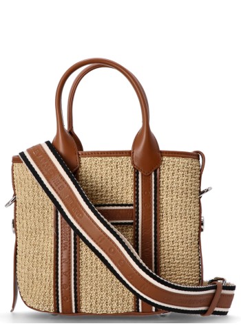 hogan crossbody womanscript shopping piccola rafia - kbw01pa1100u1x7d74 c008 crema s018 cognac scuro