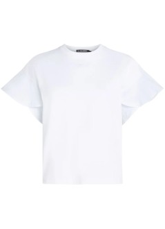 karl lagerfeld top womanfabric mix t shirt - a2w17063 100