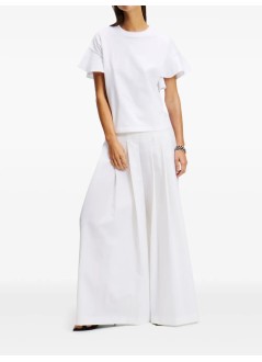 karl lagerfeld top womanfabric mix t shirt - a2w17063 100