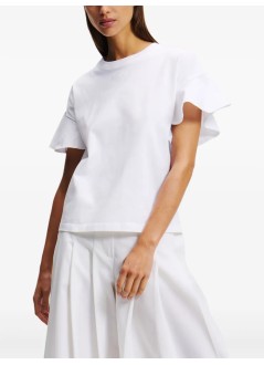 karl lagerfeld top womanfabric mix t shirt - a2w17063 100