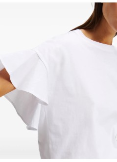 karl lagerfeld top womanfabric mix t shirt - a2w17063 100