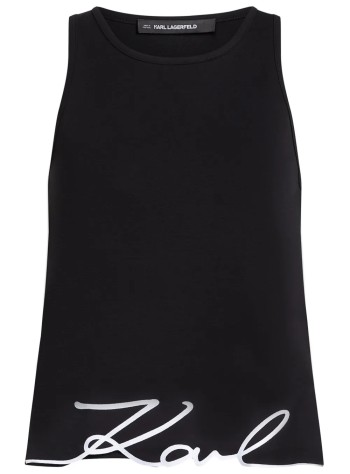 karl lagerfeld top womansignature hem tank top - a2w17066 999