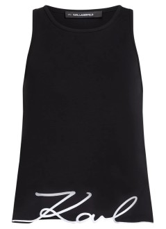 karl lagerfeld top womansignature hem tank top - a2w17066 999