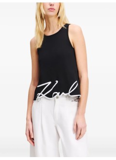 karl lagerfeld top womansignature hem tank top - a2w17066 999