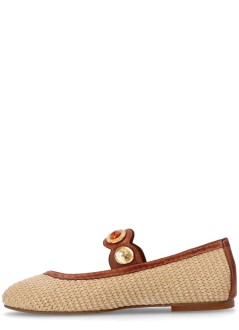 kotris sandals bailarina mujer leather flat ballerinas - w19858 caramel