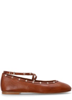 kotris sandals bailarina mujer leather flat ballerinas - w19065 caramel