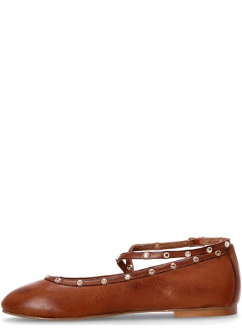 kotris sandals bailarina mujer leather flat ballerinas - w19065 caramel 2