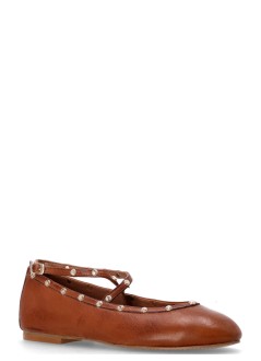 kotris sandals bailarina mujer leather flat ballerinas - w19065 caramel