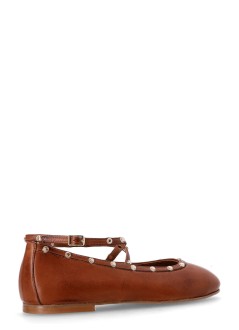 kotris sandals bailarina mujer leather flat ballerinas - w19065 caramel