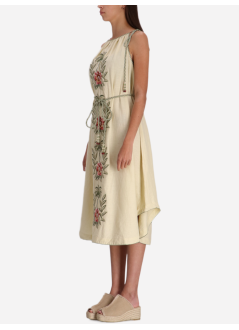 farm rio vestido mujer tropical flower embroidered sand maxi dress - 332810 l0029