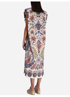 farm rio vestido mujer boho glam off white midi dress - 332213 25017