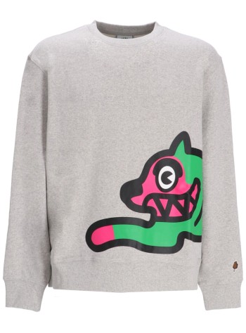 icecream sweater manjumbo running dog crewneck - ic24440 heathergrey