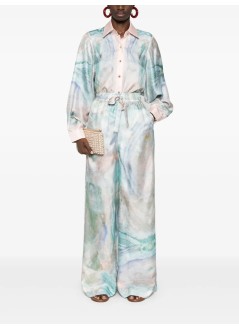 zimmermann pant  womanilluminate track pant - 4021ps251 bluaga