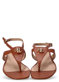 polo ralph lauren flat shoe womaneverley sandals flat sandal - 802959145002 lauren tan