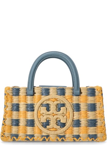tory burch crossbody mujer ella hand crocheted checkered e w top handle - 167739400 400