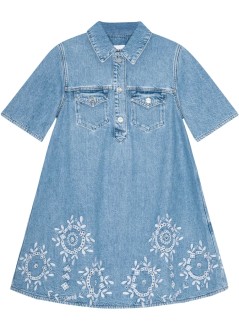 ganni vestido mujer broderie anglaise denim mini dress - j1694 564