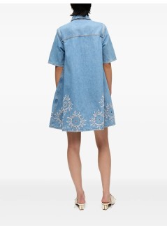ganni vestido mujer broderie anglaise denim mini dress - j1694 564
