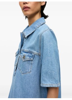 ganni vestido mujer broderie anglaise denim mini dress - j1694 564