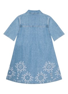 ganni vestido mujer broderie anglaise denim mini dress - j1694 564