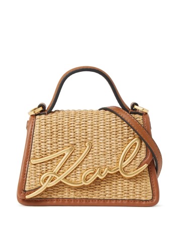 karl lagerfeld crossbody womank signature raffia nano bag - a2w32025 1an