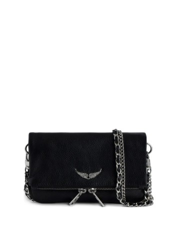 zadig & voltaire crossbody womanrock nano grained leather - lwba03975 011