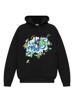 kenzo sweater womankenzo peonies embroidered oversize hoodie - ff52sw1824mb 99j