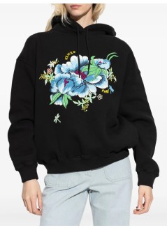 kenzo sweater womankenzo peonies embroidered oversize hoodie - ff52sw1824mb 99j